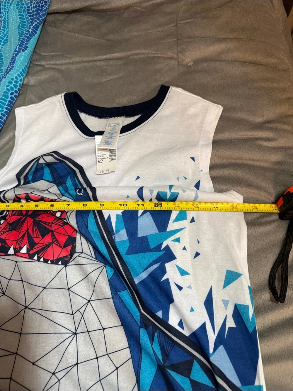The Children's Place Boys' 2 interchangeable sets of shark Pajamas Sz 12